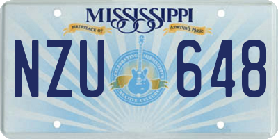 MS license plate NZU648