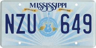 MS license plate NZU649