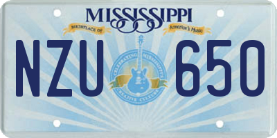 MS license plate NZU650