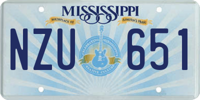 MS license plate NZU651
