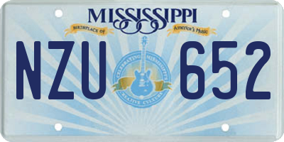 MS license plate NZU652