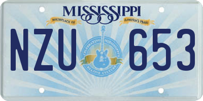 MS license plate NZU653
