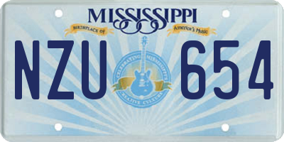 MS license plate NZU654