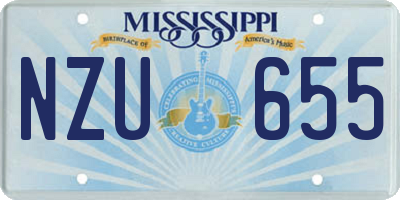 MS license plate NZU655