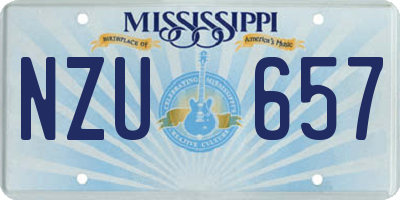 MS license plate NZU657