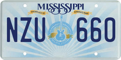 MS license plate NZU660