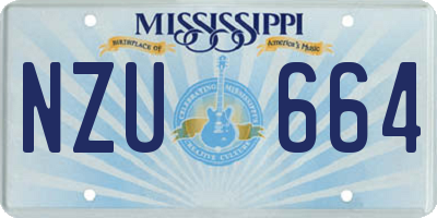 MS license plate NZU664
