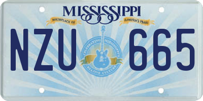 MS license plate NZU665