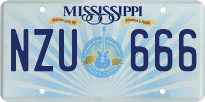 MS license plate NZU666