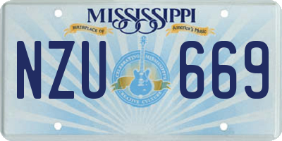 MS license plate NZU669