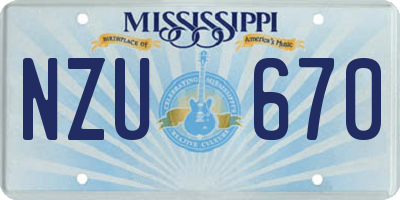MS license plate NZU670