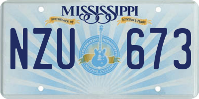 MS license plate NZU673