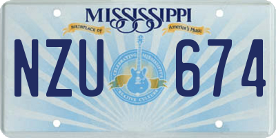 MS license plate NZU674