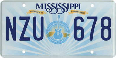 MS license plate NZU678