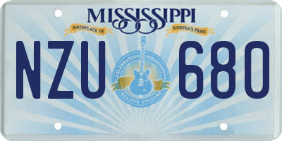 MS license plate NZU680