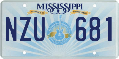 MS license plate NZU681