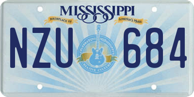 MS license plate NZU684