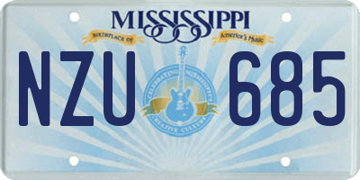 MS license plate NZU685