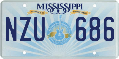 MS license plate NZU686