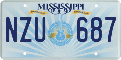 MS license plate NZU687