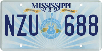 MS license plate NZU688