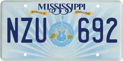 MS license plate NZU692
