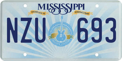 MS license plate NZU693