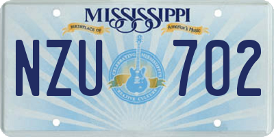 MS license plate NZU702