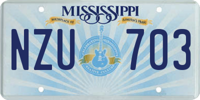 MS license plate NZU703
