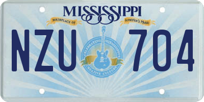 MS license plate NZU704