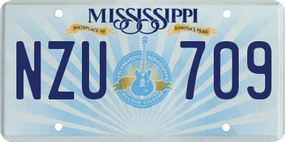 MS license plate NZU709