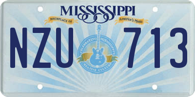MS license plate NZU713
