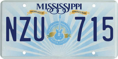 MS license plate NZU715