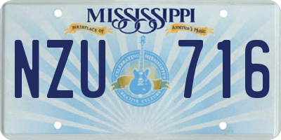 MS license plate NZU716