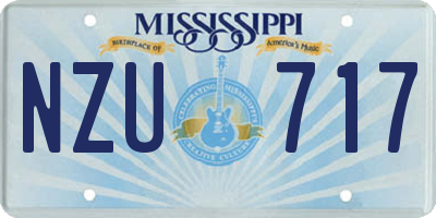 MS license plate NZU717