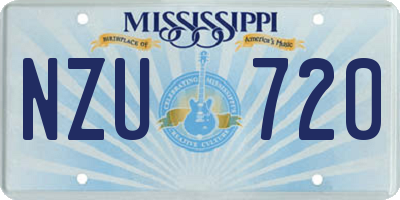 MS license plate NZU720