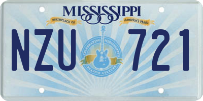 MS license plate NZU721