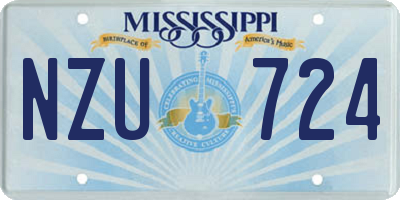 MS license plate NZU724