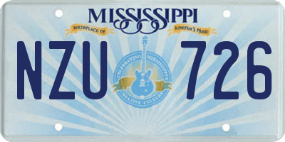 MS license plate NZU726