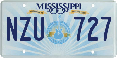 MS license plate NZU727