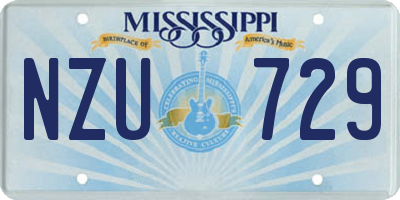 MS license plate NZU729