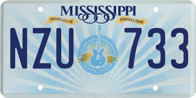 MS license plate NZU733