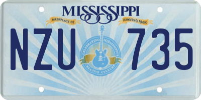 MS license plate NZU735