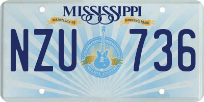 MS license plate NZU736
