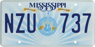 MS license plate NZU737