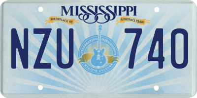 MS license plate NZU740