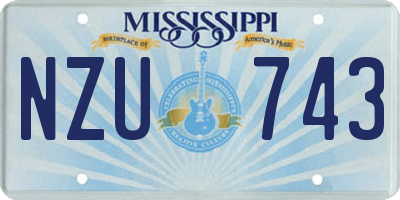 MS license plate NZU743