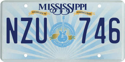 MS license plate NZU746