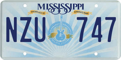 MS license plate NZU747