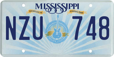 MS license plate NZU748